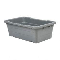 Quantum Storage - 100 Lb Load Capacity Gray Polypropylene Cross-Stack Container - Stacking, 25.1" Long x 16" Wide x 8-1/2" High - Apex Tool & Supply