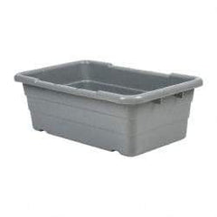 Quantum Storage - 100 Lb Load Capacity Gray Polypropylene Cross-Stack Container - Stacking, 25.1" Long x 16" Wide x 8-1/2" High - Apex Tool & Supply