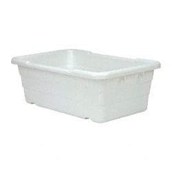 Quantum Storage - 100 Lb Load Capacity White Polypropylene Cross-Stack Container - Stacking, 25.1" Long x 16" Wide x 8-1/2" High - Apex Tool & Supply
