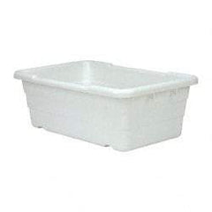 Quantum Storage - 100 Lb Load Capacity White Polypropylene Cross-Stack Container - Stacking, 25.1" Long x 16" Wide x 8-1/2" High - Apex Tool & Supply