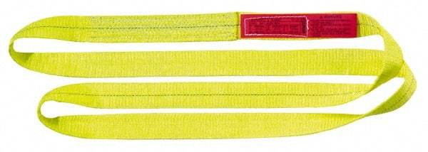 Lift-All - 3' Long x 3" Wide, 16,300 Lb Vertical Capacity, 2 Ply, Polyester Web Sling - 13,000 Lb Choker Capacity, Yellow - Apex Tool & Supply