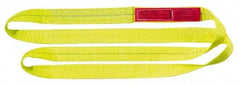 Lift-All - 16' Long x 3" Wide, 16,300 Lb Vertical Capacity, 2 Ply, Polyester Web Sling - 13,000 Lb Choker Capacity, Yellow - Apex Tool & Supply