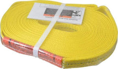 Lift-All - 20' Long x 1" Wide, 3,200 Lb Vertical Capacity, 1 Ply, Polyester Web Sling - 2,500 Lb Choker Capacity, Yellow - Apex Tool & Supply