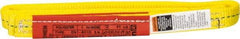 Lift-All - 3' Long x 1" Wide, 3,200 Lb Vertical Capacity, 1 Ply, Polyester Web Sling - 2,500 Lb Choker Capacity, Yellow - Apex Tool & Supply