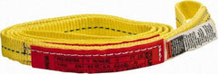 Lift-All - 4' Long x 1" Wide, 3,200 Lb Vertical Capacity, 1 Ply, Polyester Web Sling - 2,500 Lb Choker Capacity, Yellow - Apex Tool & Supply