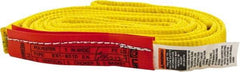 Lift-All - 6' Long x 1" Wide, 3,200 Lb Vertical Capacity, 1 Ply, Polyester Web Sling - 2,500 Lb Choker Capacity, Yellow - Apex Tool & Supply