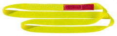 Lift-All - 18' Long x 2" Wide, 12,200 Lb Vertical Capacity, 2 Ply, Nylon Web Sling - 9,800 Lb Choker Capacity, Yellow - Apex Tool & Supply