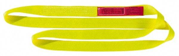 Lift-All - 16' Long x 6" Wide, 28,600 Lb Vertical Capacity, 2 Ply, Nylon Web Sling - 23,000 Lb Choker Capacity, Yellow - Apex Tool & Supply