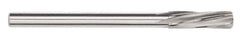Magafor - 4.43mm Solid Carbide 6 Flute Chucking Reamer - Spiral Flute, 0.177" Straight Shank, 53/64" Flute Length, 3-5/32" OAL - Apex Tool & Supply