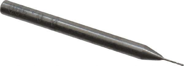 Magafor - 0.381mm Solid Carbide 4 Flute Chucking Reamer - Spiral Flute, 0.118" Straight Shank, 1/16" Flute Length, 1-17/32" OAL - Apex Tool & Supply