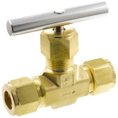 Parker - 3,000 Max psi, 1/2" Pipe, Brass, Inline Instrumentation Needle Valve - Apex Tool & Supply