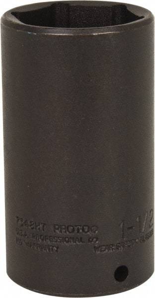 Proto - 1/2" Drive 1-1/2" Deep Thin Wall Impact Socket - 6 Points, 3-1/2" OAL - Apex Tool & Supply
