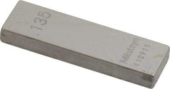 Mitutoyo - 0.135" Rectangular Steel Gage Block - Accuracy Grade 0, Includes Certificate of Inspection - Apex Tool & Supply