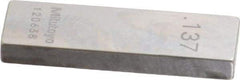 Mitutoyo - 0.137" Rectangular Steel Gage Block - Accuracy Grade 0, Includes Certificate of Inspection - Apex Tool & Supply