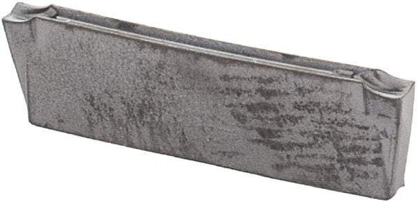 Iscar - DGR1402 IC908 Grade, 0.0551" Cutting Width, Carbide Cutoff Insert - 8° Right Hand Lead Angle, 0.0063" Cnr Rad, TiAlN Coated, Double End - Apex Tool & Supply