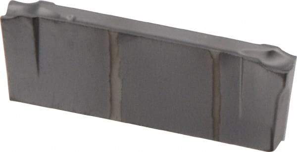 Iscar - DGR3102 IC908 Grade, 0.122" Cutting Width, Carbide Cutoff Insert - 15° Right Hand Lead Angle, 0.0079" Cnr Rad, TiAlN Coated, Double End - Apex Tool & Supply