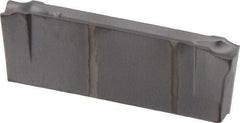 Iscar - DGR3102 IC908 Grade, 0.122" Cutting Width, Carbide Cutoff Insert - 15° Right Hand Lead Angle, 0.0079" Cnr Rad, TiAlN Coated, Double End - Apex Tool & Supply