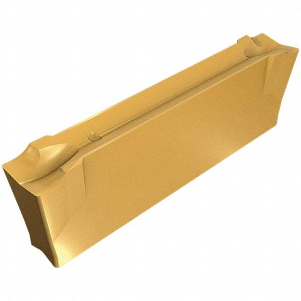 Iscar - DGN5003 IC1028 Grade, 0.1969" Cutting Width, Carbide Cutoff Insert - Neutral Lead Angle, 0.0118" Cnr Rad, TiAlN/TiN Coated, Double End - Apex Tool & Supply