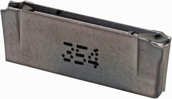 Iscar - DGR3100 IC354 Grade, 0.122" Cutting Width, Carbide Cutoff Insert - 15° Right Hand Lead Angle, 0.0008" Cnr Rad, TiCN Coated, Double End - Apex Tool & Supply