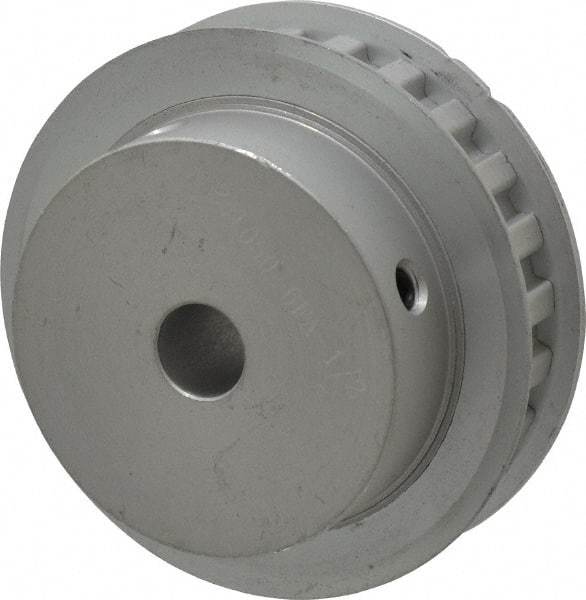 Power Drive - 24 Tooth, 1/2" Inside x 2.835" Outside Diam, Hub & Flange Timing Belt Pulley - 1/2" Belt Width, 2.865" Pitch Diam, 3/4" Face Width, Aluminum - Apex Tool & Supply