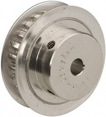 Power Drive - 24 Tooth, 1/4" Inside x 1.508" Outside Diam, Hub & Flange Timing Belt Pulley - 1/4" Belt Width, 1.528" Pitch Diam, 0.438" Face Width, Aluminum - Apex Tool & Supply