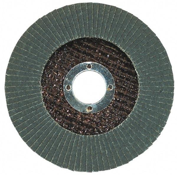 Garryson - 40 Grit, 7" Disc Diam, 7/8" Center Hole, Type 29 Zirconia Alumina Flap Disc - 8,600 Max RPM, Fiberglass Backing, Arbor Attaching System, Coated - Apex Tool & Supply