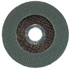 Garryson - 36 Grit, 7" Disc Diam, 7/8" Center Hole, Type 29 Zirconia Alumina Flap Disc - 8,600 Max RPM, Fiberglass Backing, Arbor Attaching System, Coated - Apex Tool & Supply