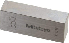 Mitutoyo - 0.55" Rectangular Steel Gage Block - Accuracy Grade 0, Includes Certificate of Inspection - Apex Tool & Supply