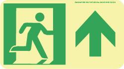 NMC - Forward Arrow, Right Side Stick Figure in Doorway (Graphic), Polyester Exit Sign - 8" Wide x 4-1/2" High, Glow-in-the-Dark - Apex Tool & Supply