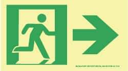 NMC - Right Arrow, Right Side Stick Figure in Doorway (Graphic), Plastic Exit Sign - 8" Wide x 4-1/2" High, Glow-in-the-Dark - Apex Tool & Supply