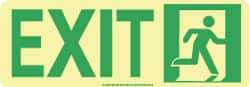 NMC - Exit, Polyester Exit Sign - 13" Wide x 4-1/2" High, Glow-in-the-Dark - Apex Tool & Supply