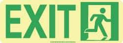NMC - Exit, Polyester Exit Sign - 13" Wide x 4-1/2" High, Glow-in-the-Dark - Apex Tool & Supply