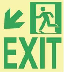 NMC - Exit, Polyester Exit Sign - 8" Wide x 9" High, Glow-in-the-Dark - Apex Tool & Supply