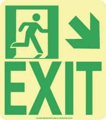 NMC - Exit, Polyester Exit Sign - 8" Wide x 9" High, Glow-in-the-Dark - Apex Tool & Supply