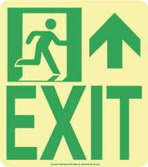 NMC - Exit, Polyester Exit Sign - 8" Wide x 9" High, Glow-in-the-Dark - Apex Tool & Supply