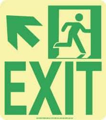 NMC - Exit, Polyester Exit Sign - 8" Wide x 9" High, Glow-in-the-Dark - Apex Tool & Supply