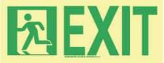 NMC - Exit, Plastic Exit Sign - 13" Wide x 4-1/2" High, Glow-in-the-Dark - Apex Tool & Supply