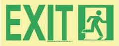 NMC - Exit, Plastic Exit Sign - 13" Wide x 4-1/2" High, Glow-in-the-Dark - Apex Tool & Supply