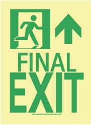 NMC - Final Exit, Plastic Exit Sign - 8" Wide x 11" High, Glow-in-the-Dark - Apex Tool & Supply