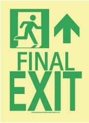 NMC - Final Exit, Plastic Exit Sign - 8" Wide x 11" High, Glow-in-the-Dark - Apex Tool & Supply