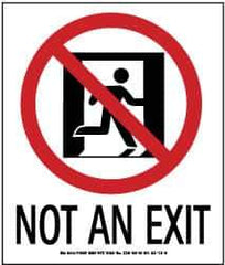 NMC - Not an Exit, Plastic Exit Sign - 5-1/2" Wide x 6-1/2" High, Glow-in-the-Dark - Apex Tool & Supply