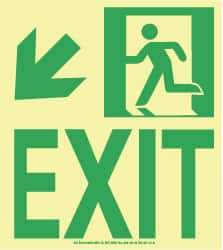 NMC - Exit, Plastic Exit Sign - 8" Wide x 9" High, Glow-in-the-Dark - Apex Tool & Supply