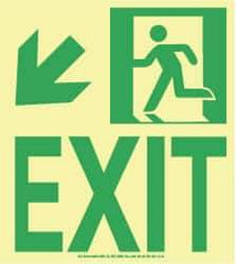 NMC - Exit, Plastic Exit Sign - 8" Wide x 9" High, Glow-in-the-Dark - Apex Tool & Supply