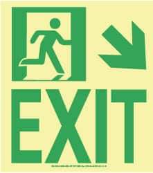 NMC - Exit, Plastic Exit Sign - 8" Wide x 9" High, Glow-in-the-Dark - Apex Tool & Supply
