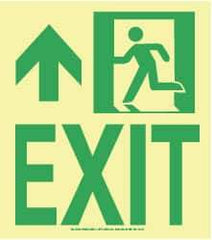 NMC - Exit, Plastic Exit Sign - 8" Wide x 9" High, Glow-in-the-Dark - Apex Tool & Supply