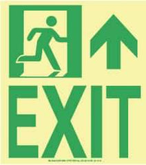 NMC - Exit, Plastic Exit Sign - 8" Wide x 9" High, Glow-in-the-Dark - Apex Tool & Supply