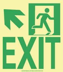 NMC - Exit, Plastic Exit Sign - 8" Wide x 9" High, Glow-in-the-Dark - Apex Tool & Supply