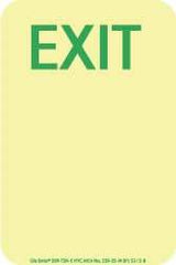 NMC - Exit, Polyester Exit Sign - 4" Wide x 6" High, Glow-in-the-Dark - Apex Tool & Supply