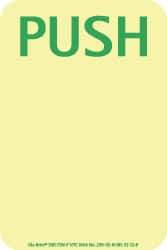 NMC - Push, Polyester Exit Sign - 4" Wide x 6" High, Glow-in-the-Dark - Apex Tool & Supply