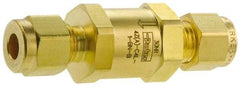 Parker - 1/2" Brass Check Valve - Inline, Comp x Comp, 3,000 WOG - Apex Tool & Supply